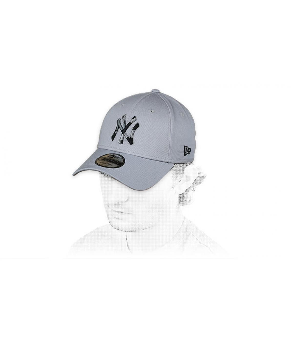 New Era casquette NY gris camo